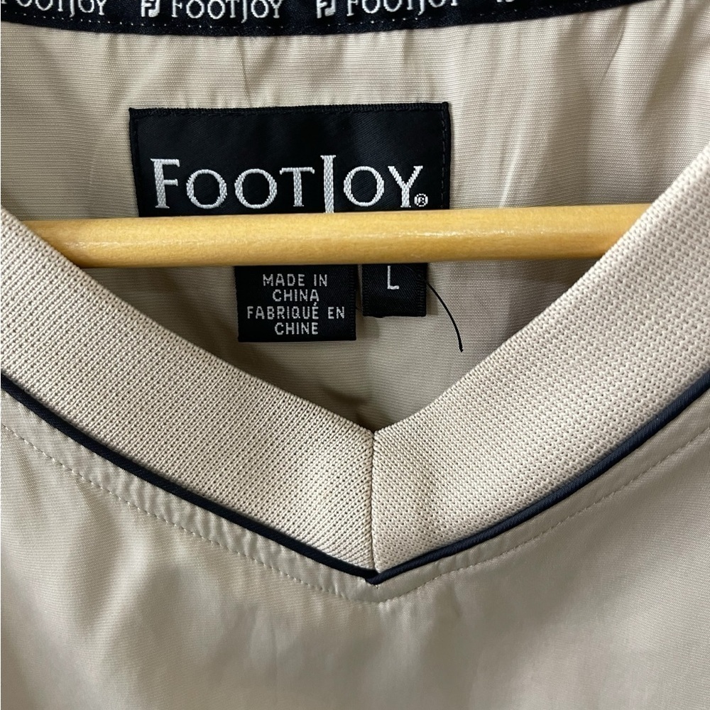 Foot Joy Golf Windbreaker Men’s Size Large V-Neck Beige activewear Beige - Picture 3 of 6